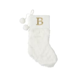 Life at Home Bas de Noël ivoire en similifourrure avec monogramme – lettre B 1 ea, 19,00 $/1ch