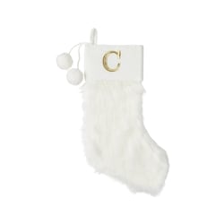 Life at Home Bas de Noël ivoire en similifourrure avec monogramme – lettre C 1 ea, 19,00 $/1ch
