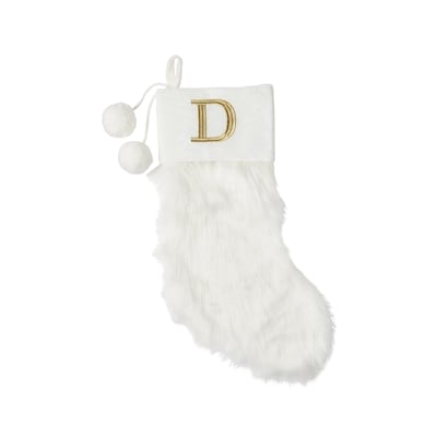 Life at Home Ivory Faux Fur Monogram Stocking - Letter D 1 ea, $19.00/1ea