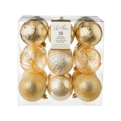 Life at Home Ball Holiday Ornaments 18 Pack - Gold 1 ea, $24.00/1ea
