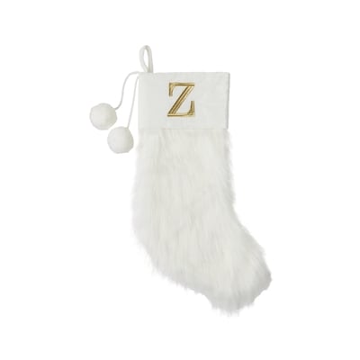Life at Home Bas de Noël ivoire en similifourrure avec monogramme – lettre Z 1 ea, 14,25 $/1ch