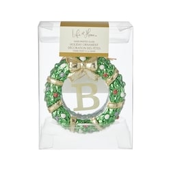 Life at Home Glass Wreath Monogram Ornament - Letter B 1 ea, $7.00/1ea