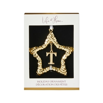 Life at Home Décoration d’étoile en métal avec monogramme – lettre T 1 ea, 10,00 $/1ch