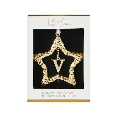 Life at Home Décoration d’étoile en métal avec monogramme – lettre V 1 ea, 10,00 $/1ch