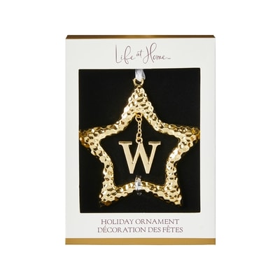 Life at Home Metal Star Monogram Ornament - Letter W 1 ea, $10.00/1ea