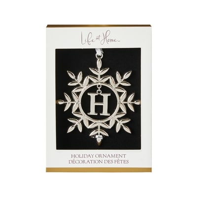 Life at Home Ornement de flocon de neige en métal avec monogramme – lettre H 1 ea, 6,50 $/1ch
