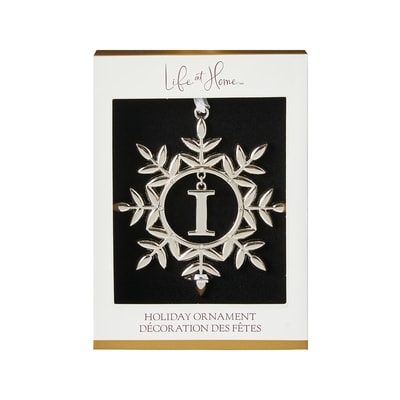 Life at Home Ornement de flocon de neige en métal avec monogramme – lettre I 1 ea, 10,00 $/1ch
