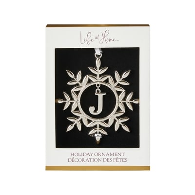 Life at Home Metal Snowflake Monogram Ornament - Letter J 1 ea, $10.00/1ea