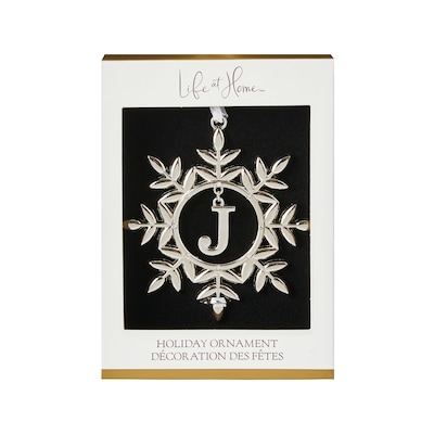 Life at Home Ornement de flocon de neige en métal avec monogramme – lettre J 1 ea, 6,50 $/1ch