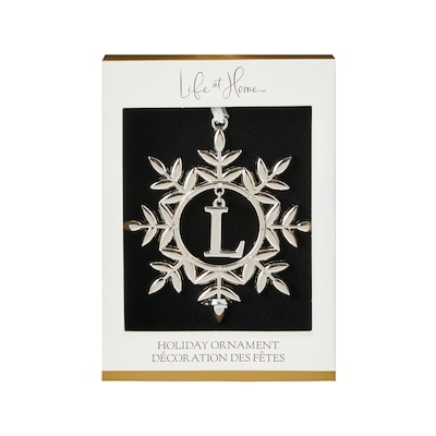 Life at Home Ornement de flocon de neige en métal avec monogramme – lettre L 1 ea, 10,00 $/1ch
