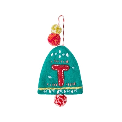 Life at Home Décoration de cloche en feutre avec monogramme – lettre T 1 ea, 7,00 $/1ch
