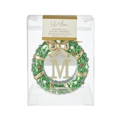 Life at Home Décoration des fêtes en couronne de verre avec monogramme – lettre M 1 ea, 7,00 $/1ch