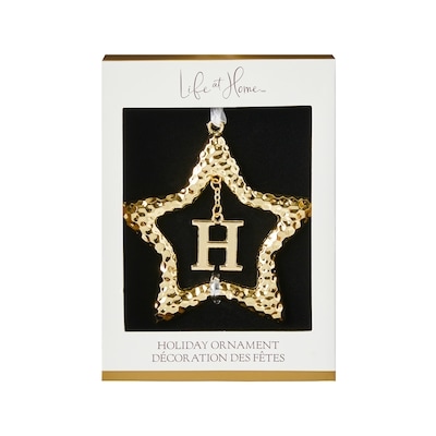 Life at Home Décoration d’étoile en métal avec monogramme – lettre H 1 ea, 10,00 $/1ch