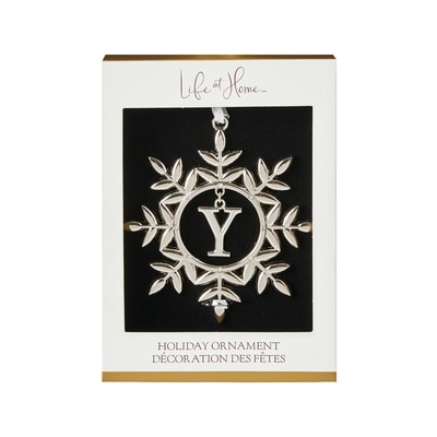 Life at Home Ornement de flocon de neige en métal avec monogramme – lettre Y 1 ea, 10,00 $/1ch