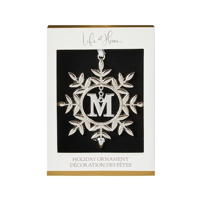 Life at Home Ornement de flocon de neige en métal avec monogramme – lettre M 1 ea, 6,50 $/1ch