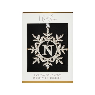 Life at Home Metal Snowflake Monogram Ornament - Letter N 1 ea, $10.00/1ea