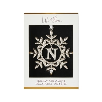 Life at Home Ornement de flocon de neige en métal avec monogramme – lettre N 1 ea, 10,00 $/1ch