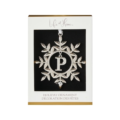 Life at Home Metal Snowflake Monogram Ornament - Letter P 1 ea, $10.00/1ea