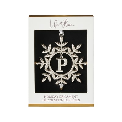 Life at Home Ornement de flocon de neige en métal avec monogramme – lettre P 1 ea, 10,00 $/1ch