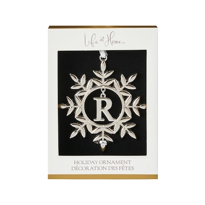 Life at Home Ornement de flocon de neige en métal avec monogramme – lettre R 1 ea, 10,00 $/1ch