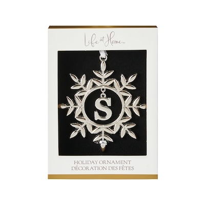 Life at Home Metal Snowflake Monogram Ornament - Letter S 1 ea, $10.00/1ea