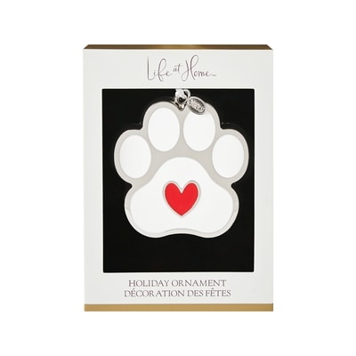 Life at Home Metal Paw Print Ornament - White 1 ea, $10.00/1ea