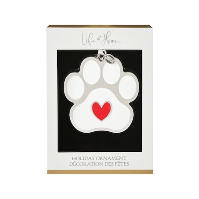 Life at Home Ornement d’empreinte de patte en métal – blanc 1 ea, 6,50 $/1ch