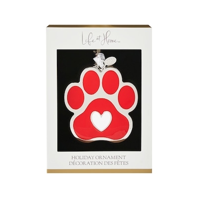 Life at Home Metal Paw Print Ornament - Red 1 ea, $10.00/1ea
