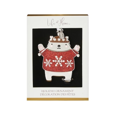 Life at Home Metal Bear Ornament - Snowflake 1 ea, $10.00/1ea