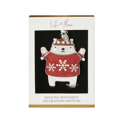 Life at Home Ornement d’ours en métal – flocon de neige 1 ea, 10,00 $/1ch