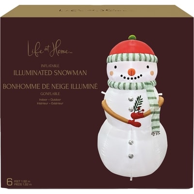 Life at Home Inflatable Illuminated Snowman, 6 Feet 1 ea, $59.00/1ea