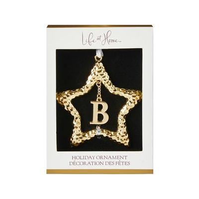 Life at Home Ornement d’étoile en métal avec monogramme – lettre B 1 ea, 10,00 $/1ch