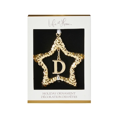 Life at Home Décoration d’étoile en métal avec monogramme – lettre D 1 ea, 10,00 $/1ch