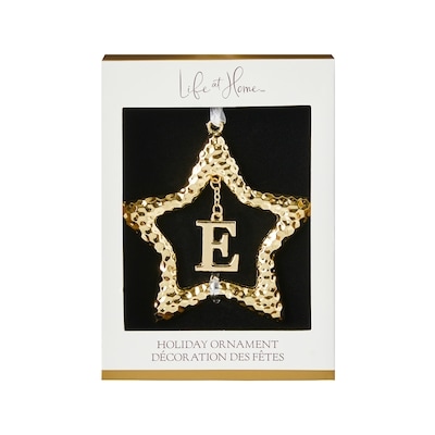 Life at Home Décoration d’étoile en métal avec monogramme – lettre E 1 ea, 10,00 $/1ch