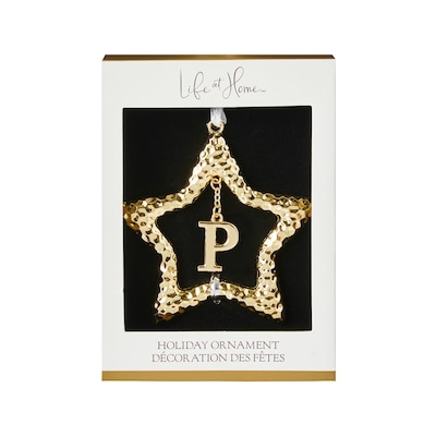 Life at Home Metal Star Monogram Ornament - Letter P 1 ea, $10.00/1ea