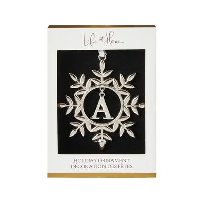 Life at Home Metal Snowflake Monogram Ornament - Letter A 1 ea, $7.50/1ea