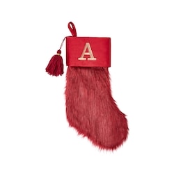 Life at Home Burgundy Faux Fur Monogram Stocking - Letter A 1 ea, $19.00/1ea