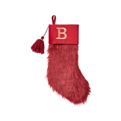 Life at Home Burgundy Faux Fur Monogram Stocking - Letter B 1 ea, $19.00/1ea