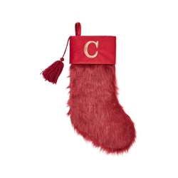 Life at Home Burgundy Faux Fur Monogram Stocking - Letter C 1 ea, $19.00/1ea
