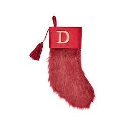 Life at Home Burgundy Faux Fur Monogram Stocking - Letter D 1 ea, $19.00/1ea