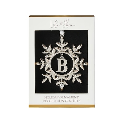 Life at Home Ornement de flocon de neige en métal avec monogramme – lettre B 1 ea, 10,00 $/1ch