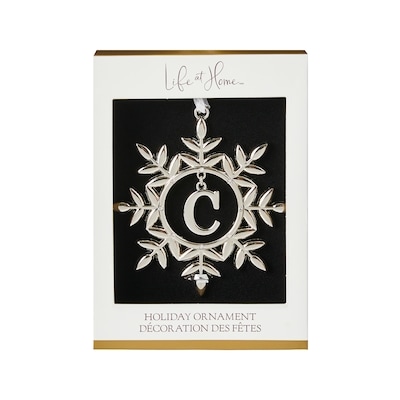 Life at Home Ornement de flocon de neige en métal avec monogramme – lettre C 1 ea, 6,50 $/1ch