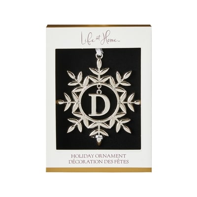 Life at Home Metal Snowflake Monogram Ornament - Letter D 1 ea, $10.00/1ea