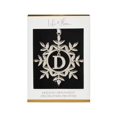 Life at Home Ornement de flocon de neige en métal avec monogramme – lettre D 1 ea, 10,00 $/1ch