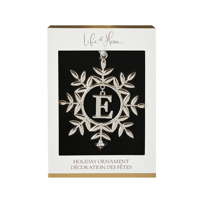 Life at Home Metal Snowflake Monogram Ornament - Letter E 1 ea, $10.00/1ea