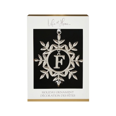 Life at Home Metal Snowflake Monogram Ornament - Letter F 1 ea, $10.00/1ea