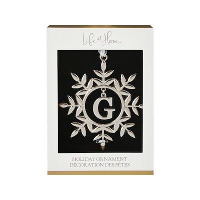 Life at Home Ornement de flocon de neige en métal avec monogramme – lettre G 1 ea, 6,50 $/1ch