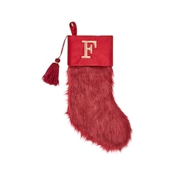 Life at Home Burgundy Faux Fur Monogram Stocking - Letter F 1 ea, $19.00/1ea