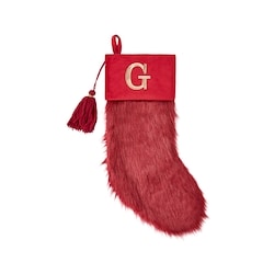 Life at Home Burgundy Faux Fur Monogram Stocking - Letter G 1 ea, $19.00/1ea