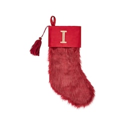 Life at Home Burgundy Faux Fur Monogram Stocking - Letter I 1 ea, $19.00/1ea